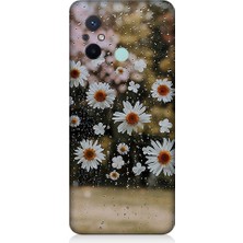 Teknomeg Xiaomi Redmi 12C Uyumlu Yağmur ve Papatyalar Desenli Silikon Kılıf