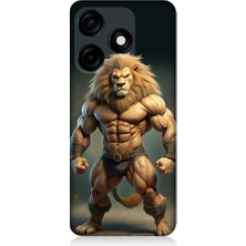 Teknomeg Tecno Spark 10C Uyumlu Kaslı Aslan Desenli Silikon Kılıf