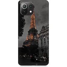 Teknomeg Xiaomi Mi 11 Lite Uyumlu Eyfel Kulesi Gün Batımı Desenli Silikon Kılıf