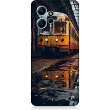 Teknomeg Xiaomi Redmi Note 12 Uyumlu Eski  Metro Istasyonu ve Tren Desenli Silikon Kılıf