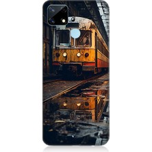 Teknomeg Realme 7i Uyumlu Eski  Metro Istasyonu ve Tren Desenli Silikon Kılıf