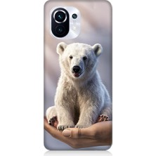 Teknomeg Xiaomi Mi 11 Pro Uyumlu Sevimli Kutup Ayısı  Desenli Silikon Kılıf