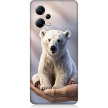 Teknomeg Xiaomi Poco X5 5g Uyumlu Sevimli Kutup Ayısı  Desenli Silikon Kılıf