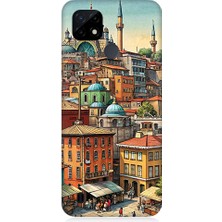 Teknomeg Realme C21 Uyumlu Eski Cami ve Mahalle Desenli Silikon Kılıf