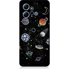 Teknomeg Xiaomi Redmi Note 12 Uyumlu Gezegenler ve Güneş Sistemi Desenli Silikon Kılıf