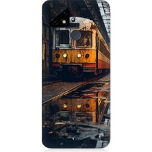 Teknomeg Realme C21 Uyumlu Eski  Metro Istasyonu ve Tren Desenli Silikon Kılıf