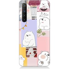 Teknomeg Realme Xt Uyumlu Beyaz Pandalar Desenli Silikon Kılıf