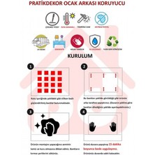 Bediffer Doğal Zarafet: Pembe ve Beyaz Çiçek Desenli Cam Ocak Arkası Koruyucu