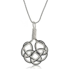 Kaite Gümüş Kazaziye Örgü Kadın Kolye