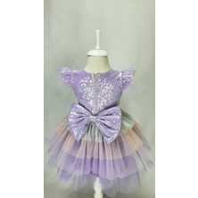 GÇ Kids Kız Çocuk Lila Pul Hayal Tül Unicorn Elbise