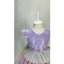 GÇ Kids Kız Çocuk Lila Pul Hayal Tül Unicorn Elbise
