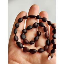 Kehribar Sarayı Damla Kehribar Mat Vişne Çocuk Kolye 40 cm
