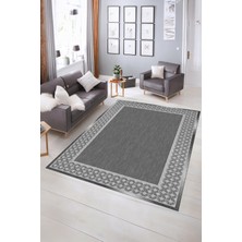 Napoli Home Dijital Baskılı Kaymaz Yıkanabilir Çerçeveli Yolluk Mutfak Salon Halısı, N-Çerçeveli-29-Gri,