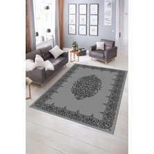 Napoli Home Dijital Baskılı Kaymaz Yıkanabilir Çerçeveli Yolluk Mutfak Salon Halısı, N-Çerçeveli-22-Gri,