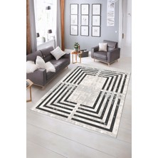 Napoli Home Dijital Baskılı Kaymaz Yıkanabilir Çerçeveli Yolluk Mutfak Salon Halısı, N-Çerçeveli-15-Krem,
