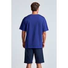Qmari Loose Erkek T-Shirt 100% Pamuklu | Oversize Bisiklet Yaka Kısa Kollu | Q Nakışlı Tlf7001