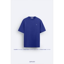 Qmari Loose Erkek T-Shirt 100% Pamuklu | Oversize Bisiklet Yaka Kısa Kollu | Q Nakışlı Tlf7001