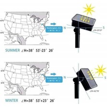 Mediatech LED Çiçek Motifli Güneş Enerjili LED Solar Bahçe, Ağaç Işıldağı Sarı Renk 5 Metre 50 LED Güneş Ener