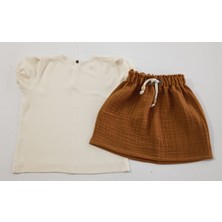 Moms And Babies Terzim Ayşenur Çocuk Bebek Bluzlu Müslin Etek Takımı Tarçın