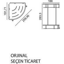 Çelik Banyo Paslanmaz Pirinç Marin 2’li  19X19 cm  Şampuanlık Banyo Rafı Süngerlik