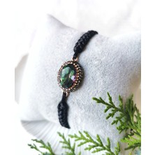 Halley Concept El Yapımı Gümüş Mistik Topaz Doğaltaş Tasarım Makrome Bileklik