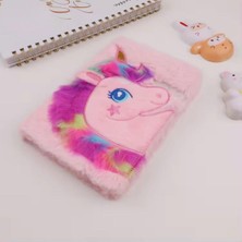 Çılgıntrend Unicorn Tasarımlı Peluş Çizgili Defter