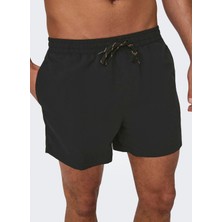 Only & Sons Siyah Erkek Şort Mayo Onsted Lıfe Swım Short Gw 1832