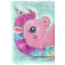 Çılgıntrend Unicorn Tasarımlı Peluş Çizgili Defter