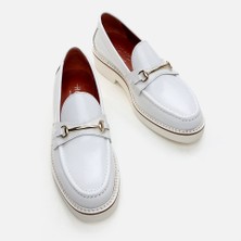 Hotiç 01AYH288800A900  Deri Beyaz Kadın Loafer