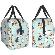 Yuying Shop A1 Stili 22X20X10CM Penguenler Paten Baskı Yemek Kabı Sevimli Hayvan Yalıtımlı Öğle Yemeği Kutuları Su Geçirmez Öğle Yemeği Çantası Yeniden Kullanılabilir Öğle Yemeği Çantası Ofis Için (Yurt Dışından)