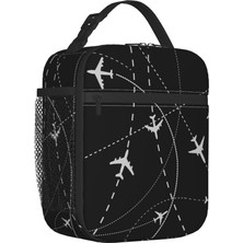 Yuying Shop No.9 Stili 26X21X11CM Uçmak Için Doğan Kaptan Çizgili Uçuş Pilotu Öğle Yemeği Kutuları Çok Fonksiyonlu Havacılık Uçak Soğutucu Termal Gıda Yalıtımlı Öğle Yemeği Çantası (Yurt Dışından)