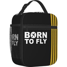 Yuying Shop No.9 Stili 26X21X11CM Uçmak Için Doğan Kaptan Çizgili Uçuş Pilotu Öğle Yemeği Kutuları Çok Fonksiyonlu Havacılık Uçak Soğutucu Termal Gıda Yalıtımlı Öğle Yemeği Çantası (Yurt Dışından)