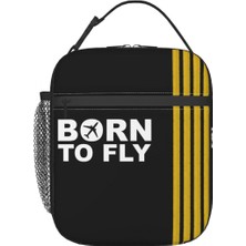 Yuying Shop No.9 Stili 26X21X11CM Uçmak Için Doğan Kaptan Çizgili Uçuş Pilotu Öğle Yemeği Kutuları Çok Fonksiyonlu Havacılık Uçak Soğutucu Termal Gıda Yalıtımlı Öğle Yemeği Çantası (Yurt Dışından)