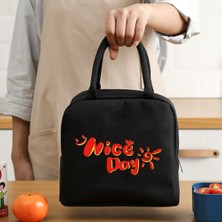 Yuying Shop 4FOOD004 Stili Yalıtımlı Öğle Yemeği Çantası Fermuar Soğutucu Tote Termal Çanta Yemek Kabı Kanvas Gıda Öğle Yemeği Çantaları Çalışma Çanta Gıda Desen (Yurt Dışından)