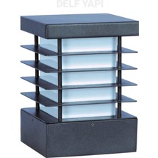 Delf Siyah Yapı Bahçe Setüstü Aydınlatma Modern Metal Bega Petekli Küp Model 17X17X27CM 60 Watt Setüstü