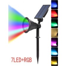 Nikadu  7 Watt Kazıklı Güneş Solar Enerjili Bahçe Aydınlatma Çok Renkli Güneş Enerji 7 Watt