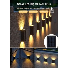 Nikadu Bahçe Aydınlatma  Ledli Solar Çift Taraflı Duvar Lambası Güneş Enerjili Aydınlatma Dekorasyon Apli (1 adet)