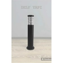 Delf Bahçe Aydınlatma Dış Mekan Aydınlatma Armatürü Oval 70 cm Aliminyum Kasa E27 18 W Siyah