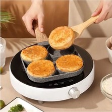 Magiceham Yeni Wheatstone Düz Tabanlı Dört Delikli Omlet Tavası Yapışmaz Omlet Tavası Kahvaltı Yumurta Burger Kızartma Tavası Mutfak (Yurt Dışından)