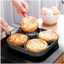 Magiceham Yeni Wheatstone Düz Tabanlı Dört Delikli Omlet Tavası Yapışmaz Omlet Tavası Kahvaltı Yumurta Burger Kızartma Tavası Mutfak (Yurt Dışından)
