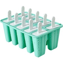 Magiceham Three Beans 10 Parça Delikler Silikon Dondurma Kalıp Buz Küpü Tepsi Popsicle Varil Dıy Kalıp Tatlı Dondurma Kalıp Popsicle Stick (Yeşil) ile (Yurt Dışından)