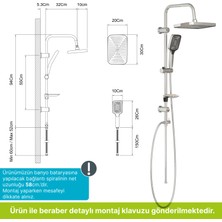 Aqua Bagno Mega Kare Tepe Robot Duşu Seti - Parlak Krom