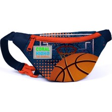 Coral High Kids Turuncu Lacivert Basketbol Desenli Bel Çantası 11518