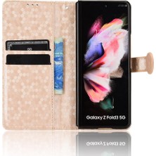 SZY Mall Samsung Galaxy Z Için Kılıf Fold 4 Manyetik Toka Deri Cüzdan Kapak (Yurt Dışından)