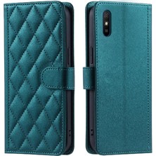 SZY Mall Telefon Kılıfı Için Xiaomi Redmi 9A Kafes Flip Folio Cüzdan Kart Yuvaları El (Yurt Dışından)