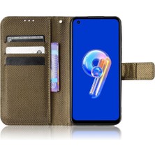 SZY Mall Asus Zenfone 9 Için Kılıf Manyetik Cüzdan Kart Tutucu Kickstand Kapak (Yurt Dışından)