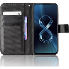 SZY Mall Asus Zenfone 8 Kickstand Kapak Manyetik Cüzdan Kart Tutucu Için Kılıf (Yurt Dışından)