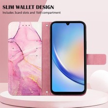 SZY Mall Samsung Galaxy A35 5g Pu Deri Mermer Desen Kickstand Cüzdan (Yurt Dışından)