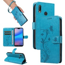 SZY Mall Huawei Nova 3e Için Flip Case Yüksek Kalite Deri ve Kart Yuvası Kabartmalı (Yurt Dışından)