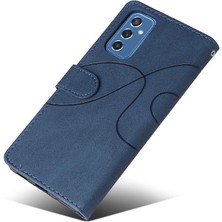 SZY Mall Samsung Galaxy M52 5g Iki Renkli Dikiş Kickstand Koruyucu Pu (Yurt Dışından)